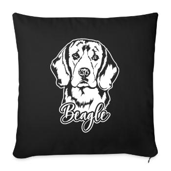 BEAGLE Dog Portrait Dog Dogs Wilsigns Hunting Dog - Sofa pillowcase 17,3'' x 17,3'' (45 x 45 cm) - black - Front