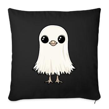 Ostrich Halloween Comic Ghost - Sofa pillowcase 17,3'' x 17,3'' (45 x 45 cm) - black - Front