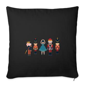 Klara Nussknacker Figur Prinz Ballett Weihnachts - Sofakissenbezug 45 x 45 cm - Schwarz - Vorne