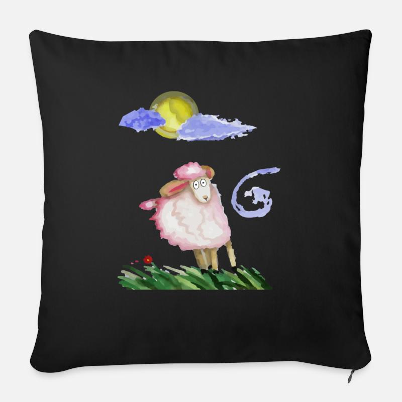 Schaf im Wind - Sofakissenbezug 45 x 45 cm - Schwarz