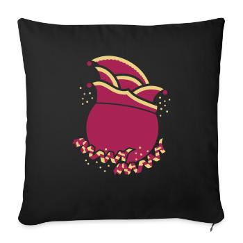 bonnet d'âne cercle - Housse de coussin décorative 45 x 45 cm - noir - Devant