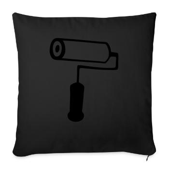 rouleau peinture - Housse de coussin décorative 45 x 45 cm - noir - Devant