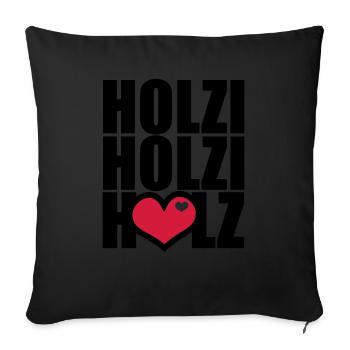 Ich und mein Holz - Sofa pillowcase 17,3'' x 17,3'' (45 x 45 cm) - black - Front