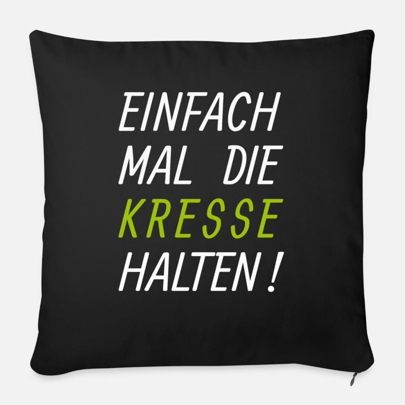 Kresse halten weiß - Sofakissenbezug 45 x 45 cm - Schwarz