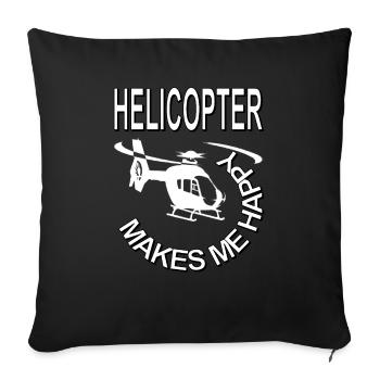 Helicopter fly gift helicopter pilot - Sofa pillowcase 17,3'' x 17,3'' (45 x 45 cm) - black - Front