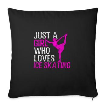 figure skating girls - Sofa pillowcase 17,3'' x 17,3'' (45 x 45 cm) - black - Front