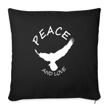 Bird Freedom Peace Sign Peace Movement - Sofa pillowcase 17,3'' x 17,3'' (45 x 45 cm) - black - Front