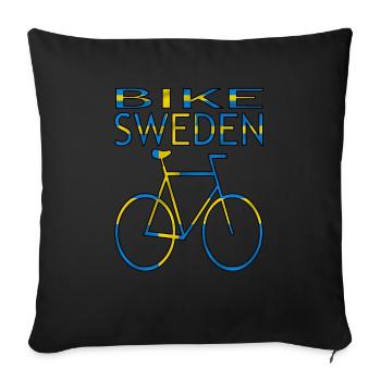 Fahrrad fahren in Schweden Schwede Fahrradfahrer - Sofakissenbezug 45 x 45 cm - Schwarz - Vorne