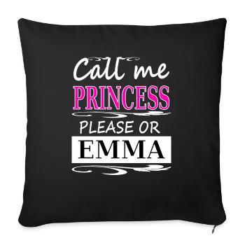 my name is Emma, my name is Emma, maiden name gift - Sofa pillowcase 17,3'' x 17,3'' (45 x 45 cm) - black - Front