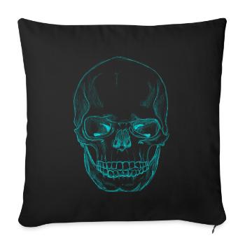 SkullSketchTurquoise - Housse de coussin décorative 45 x 45 cm - noir - Devant
