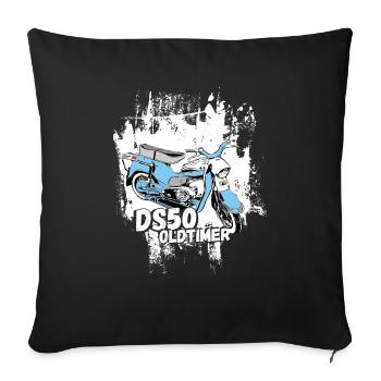 DS50 / swallow driver / Ostalgie / moped oldtimer - Sofa pillowcase 17,3'' x 17,3'' (45 x 45 cm) - black - Front