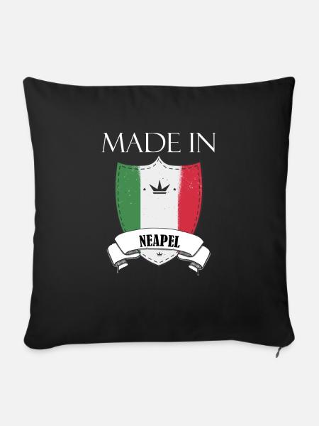 Made in Neapel - Sofakissenbezug 45 x 45 cm - Schwarz