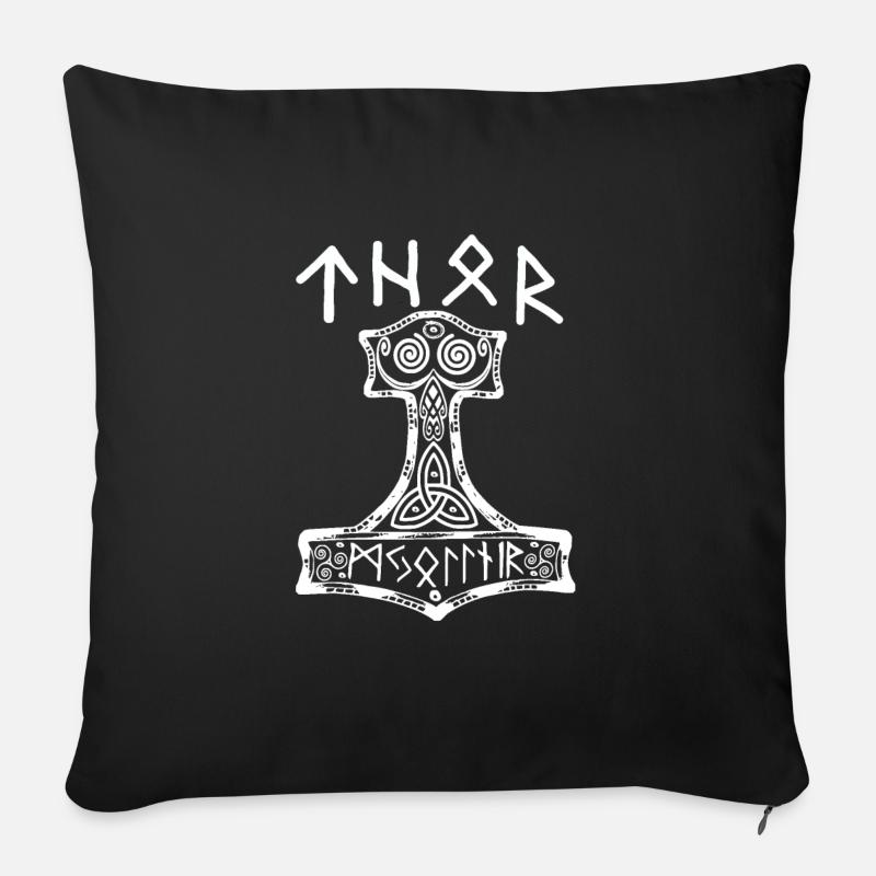 thor hammer - Sofakissenbezug 45 x 45 cm - Schwarz