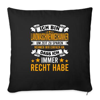 Landmaschinenmechaniker Mechaniker Beruf Spruch - Sofakissenbezug 45 x 45 cm - Schwarz - Vorne