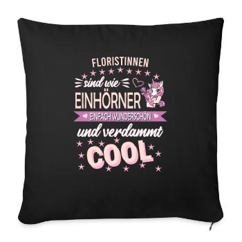 Floristin Floristik Beruf - Sofakissenbezug 45 x 45 cm - Schwarz - Vorne