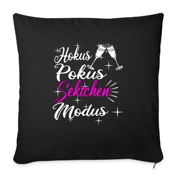 Sekt Spruch - Sofakissenbezug 45 x 45 cm - Schwarz - Vorne