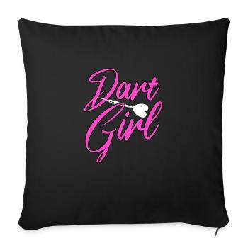 Dart Girls Darts Darten Ladies Saying Girl - Sofa pillowcase 17,3'' x 17,3'' (45 x 45 cm) - black - Front