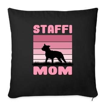 Staffordshire Bullterrier Mom Mama Mutter Hund - Sofakissenbezug 45 x 45 cm - Schwarz - Vorne