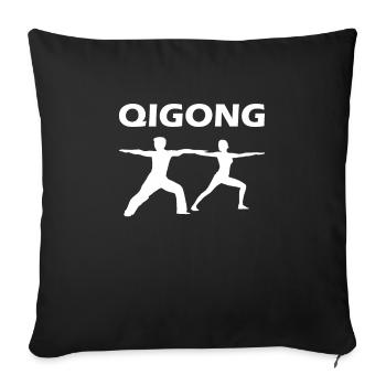 Qigong Qi Gong Médiation Arts martiaux - Housse de coussin décorative 45 x 45 cm - noir - Devant