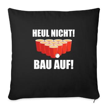 Beerpong Saufen Party Trinkspiel - Sofakissenbezug 45 x 45 cm - Schwarz - Vorne