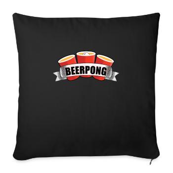 Beerpong Beer Beer pong Drinking Game Drinking Red Cups - Sofa pillowcase 17,3'' x 17,3'' (45 x 45 cm) - black - Front