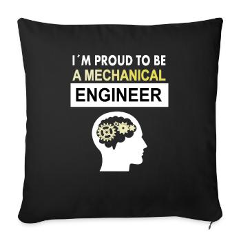 Fier mécanique Études d’ingénieur - Housse de coussin décorative 45 x 45 cm - noir - Devant