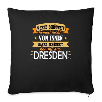 Dresden Dresdener Sachsen ostdeutschland - Sofakissenbezug 45 x 45 cm - Schwarz - Vorne