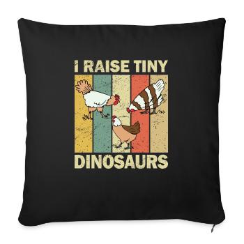 Chicken breeder chicken coop chickens - Sofa pillowcase 17,3'' x 17,3'' (45 x 45 cm) - black - Front