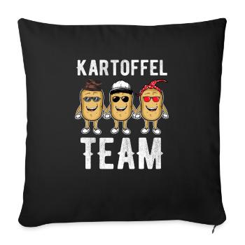 Kartoffel Team Pommes Liebhaber Kartoffeln - Sofakissenbezug 45 x 45 cm - Schwarz - Vorne