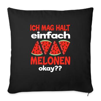 Melonen Liebhaber Wassermelone Melone - Sofakissenbezug 45 x 45 cm - Schwarz - Vorne