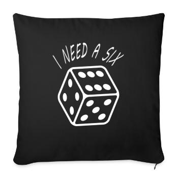 J’ai besoin d’un six numéro 6 cube 6 cadeau - Housse de coussin décorative 45 x 45 cm - noir - Devant