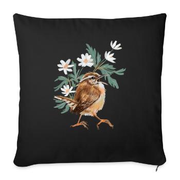 Le roi de clôture et la grenouille brouillonne - Housse de coussin décorative 45 x 45 cm - noir - Devant