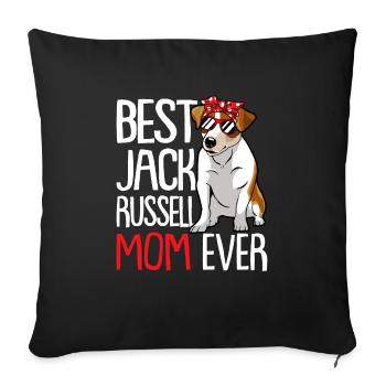 Best Jack Russell Mom ever dog breeder - Sofa pillowcase 17,3'' x 17,3'' (45 x 45 cm) - black - Front