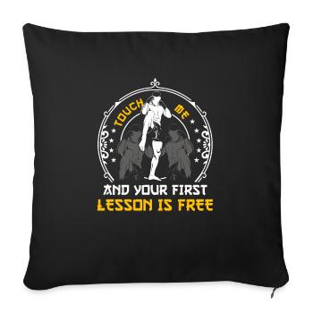 Muay Thai - Housse de coussin décorative 45 x 45 cm - noir - Devant