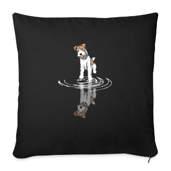 Foxterrier Drahthaar | Foxterrier T-Shirt - Sofakissenbezug 45 x 45 cm - Schwarz - Vorne