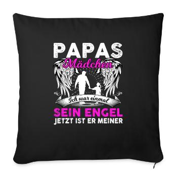 Papas Mädchen Ich War Einmal Sein Engel - Sofakissenbezug 45 x 45 cm - Schwarz - Vorne