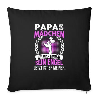 Papas Mädchen Ich War Einmal Sein Engel - Sofakissenbezug 45 x 45 cm - Schwarz - Vorne