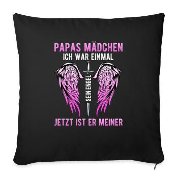 Papas Mädchen Ich War Einmal Sein Engel - Sofakissenbezug 45 x 45 cm - Schwarz - Vorne