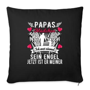 Papas Mädchen Ich War Einmal Sein Engel - Sofakissenbezug 45 x 45 cm - Schwarz - Vorne