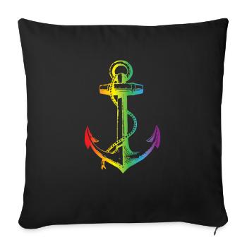 Rainbow Regenbogen Pride Homosexual Kleidung Mann - Sofakissenbezug 45 x 45 cm - Schwarz - Vorne