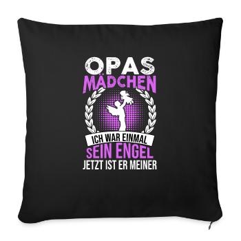 Opas Mädchen Ich War Einmal Sein Engel - Sofakissenbezug 45 x 45 cm - Schwarz - Vorne