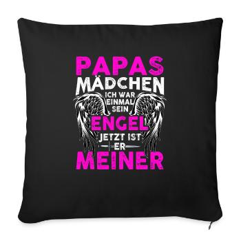 Papas Mädchen Ich War Einmal Sein Engel - Sofakissenbezug 45 x 45 cm - Schwarz - Vorne