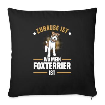Foxterrier Drahthaar | Foxterrier - Sofakissenbezug 45 x 45 cm - Schwarz - Vorne