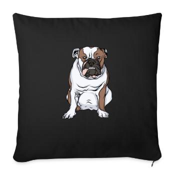Deutsch Bulldog | Old English Bulldog - Sofa pillowcase 17,3'' x 17,3'' (45 x 45 cm) - black - Front