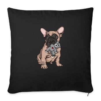 French Bulldog | French Bulldog - Sofa pillowcase 17,3'' x 17,3'' (45 x 45 cm) - black - Front
