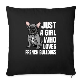 French Bulldog | French Bulldog - Sofa pillowcase 17,3'' x 17,3'' (45 x 45 cm) - black - Front