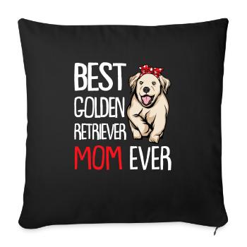 Golden Retriever | Golden Retriever - Housse de coussin décorative 45 x 45 cm - noir - Devant