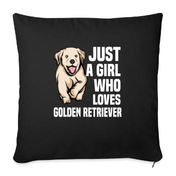 Golden Retriever | Golden Retriever - Housse de coussin décorative 45 x 45 cm - noir - Devant