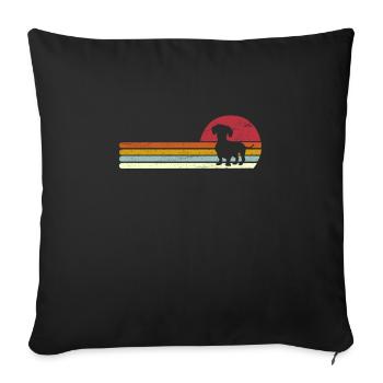Teckel de blaireau - Housse de coussin décorative 45 x 45 cm - noir - Devant