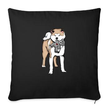 Akita Inu Plush Toy - Sofa pillowcase 17,3'' x 17,3'' (45 x 45 cm) - black - Front